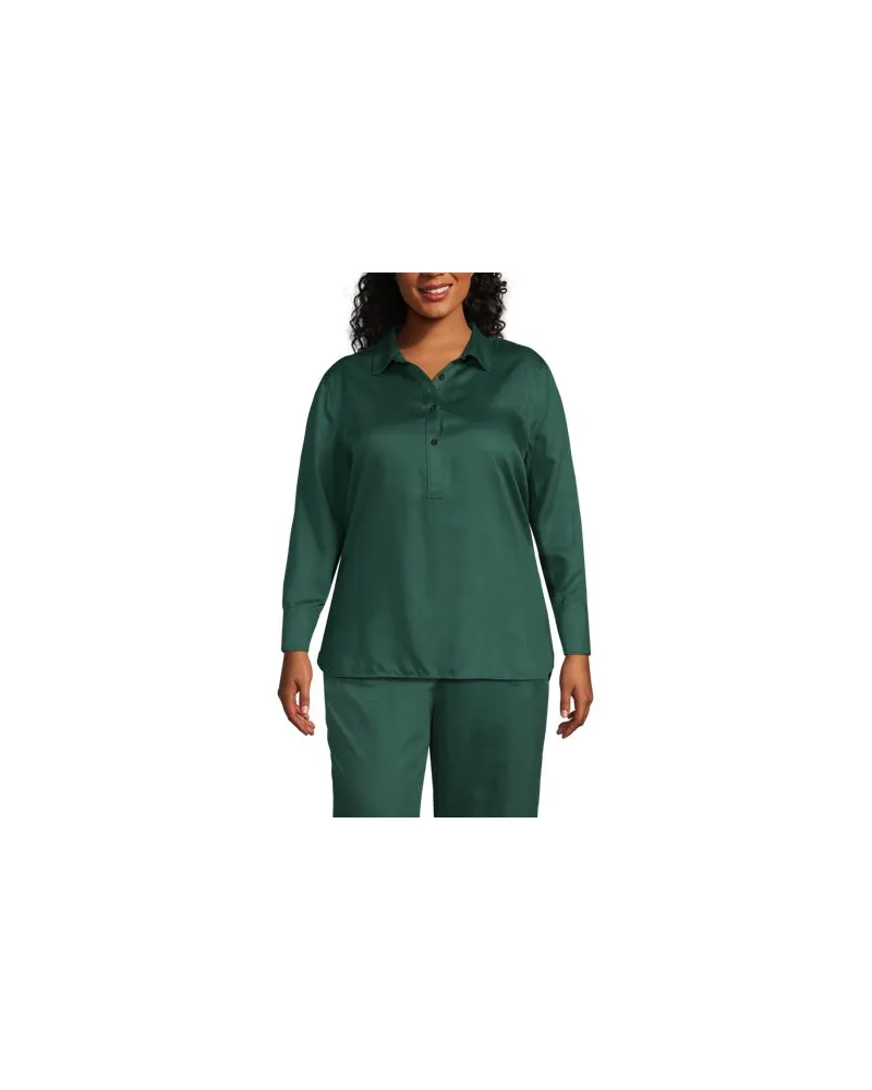 Lands' End Schlupfbluse aus TENCEL, Damen, Größe plus, Grün, Kunstseide/Lyocell (Viskose), by Grün