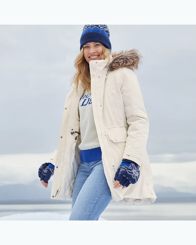 Lands' End Expeditions-Daunenparka, Damen, Größe petite, Weiß, Polyester, by Weiß