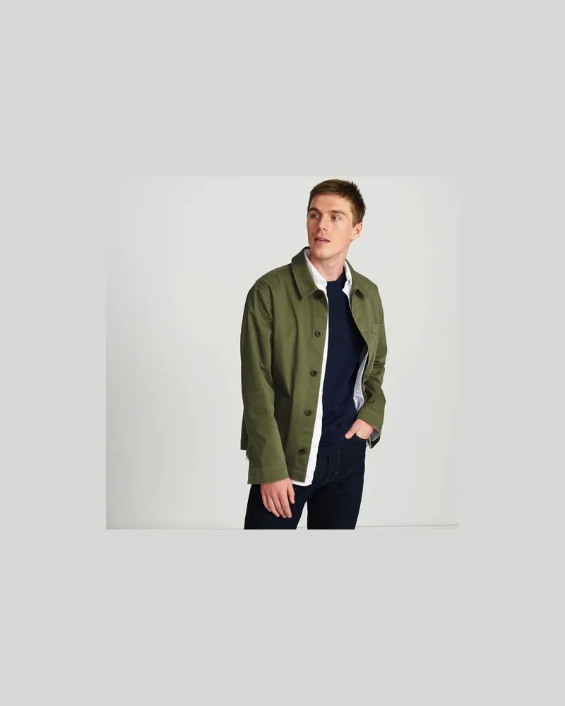 Lands' End Chino-Workerjacke, Herren, Größe:52-54 regular, Grün, Baumwolle/Elasthan, by Grün
