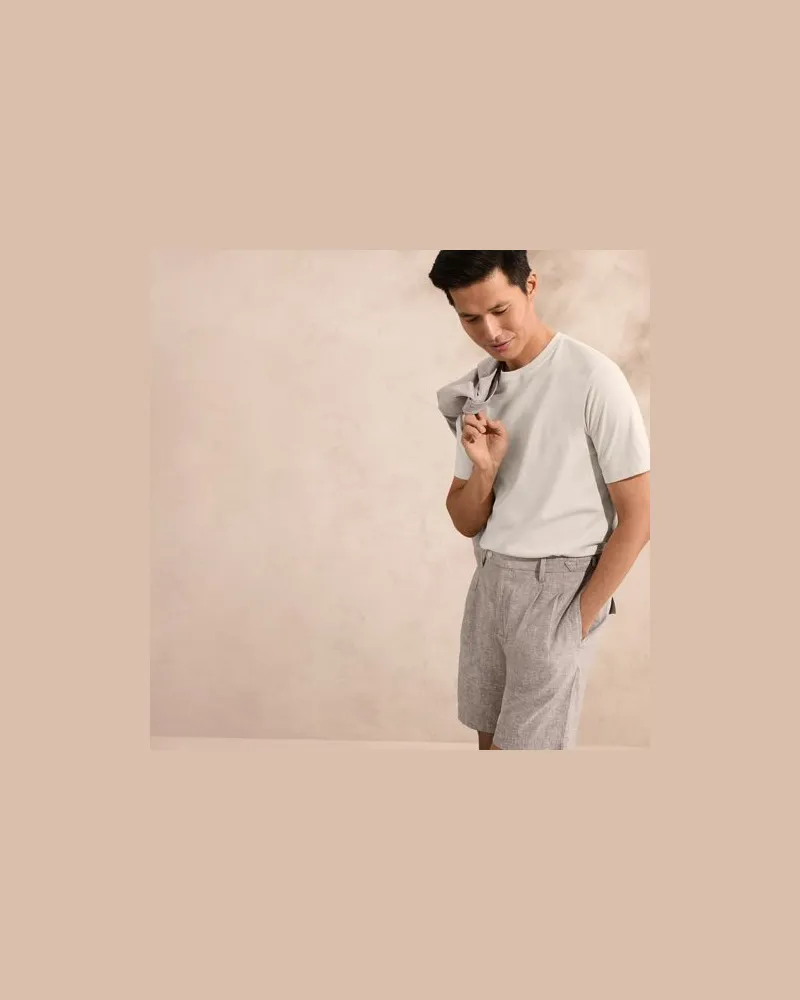 Lands' End Leinenmix-Shorts, Herren, Größe regular, Braun, Leinen/Baumwoll-Mischung, by Braun