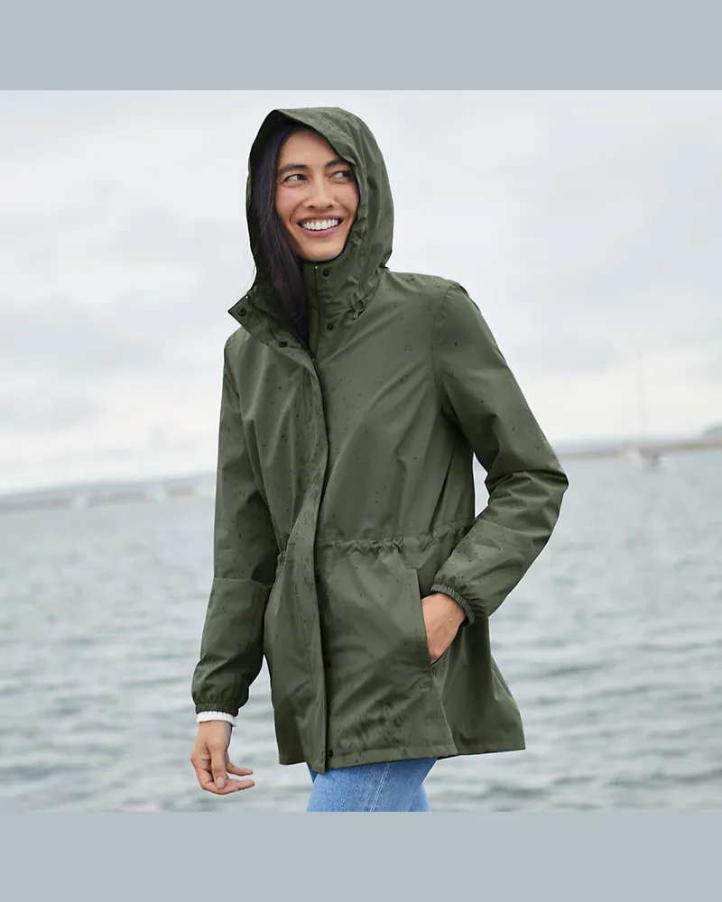 Lands' End Wasserdichte Regenjacke SQUALL mit Packfach, Damen, Größe regular, Grün, Polyester, by Grün