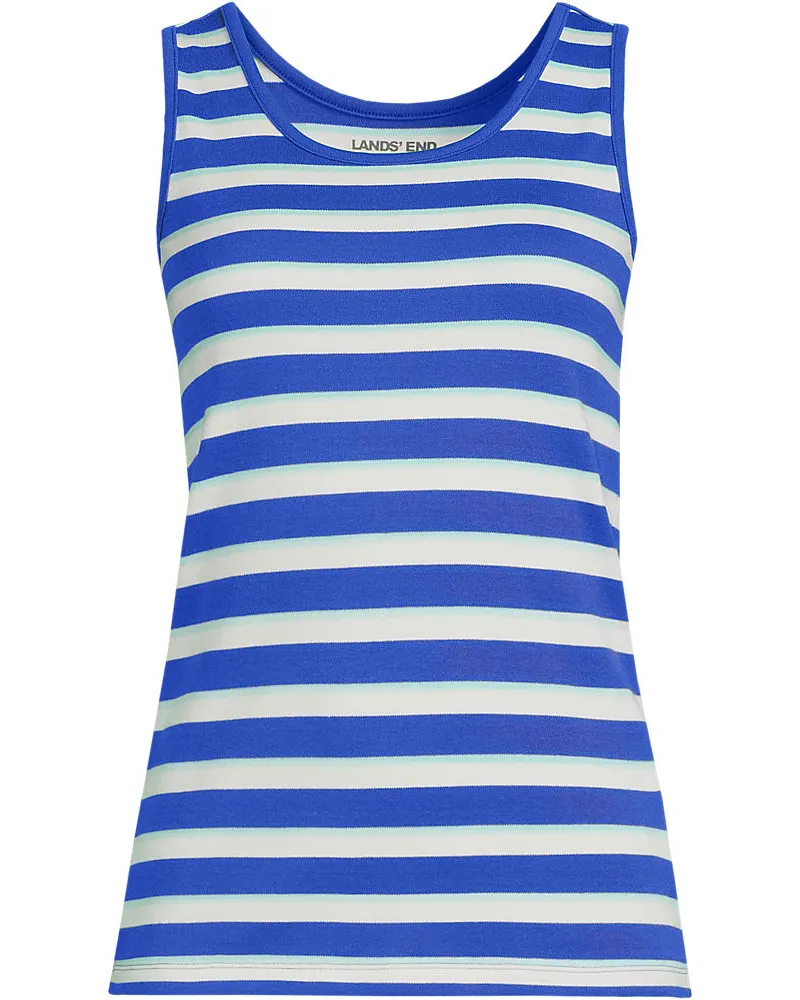 Lands' End Baumwoll-Top, Damen, Größe petite, Blau, Baumwolle, by Blau