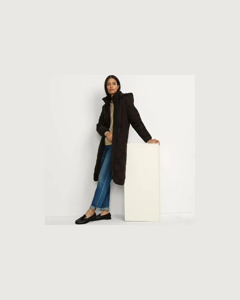 Lands' End Isolierter Steppmantel mit Kapuze, Damen, Größe:40-42 regular, Braun, Polyester/Nylon, by Braun