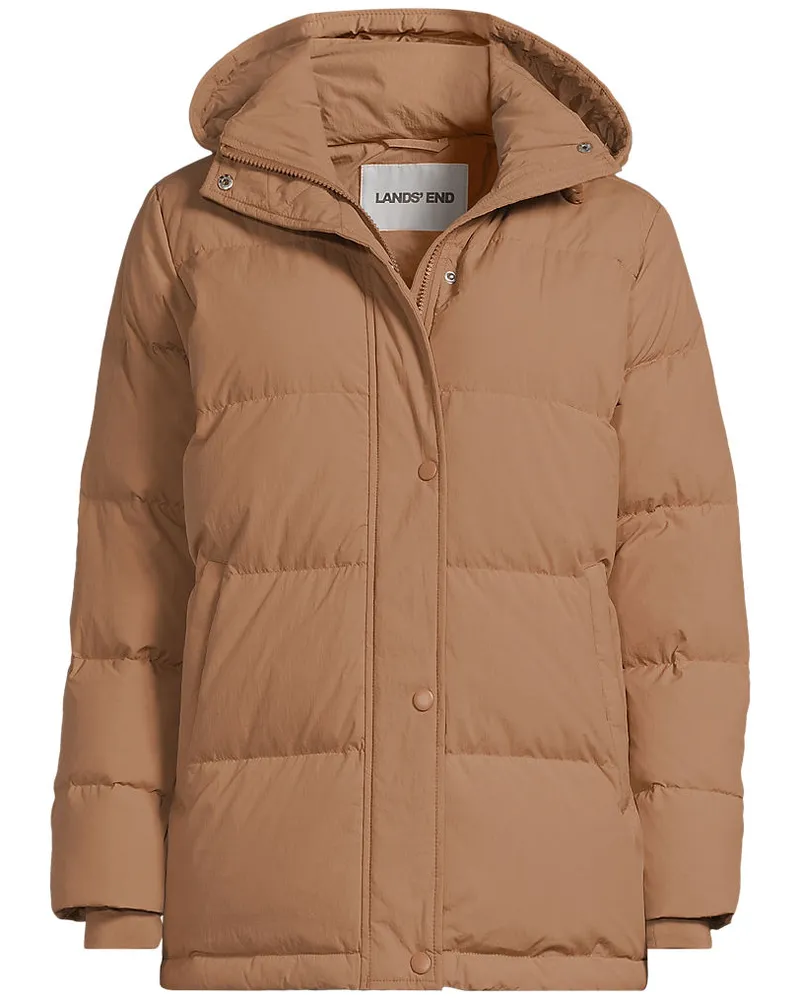 Lands' End Wasserabweisende Daunenjacke, Damen, Größe regular, Beige, Nylon, by Beige