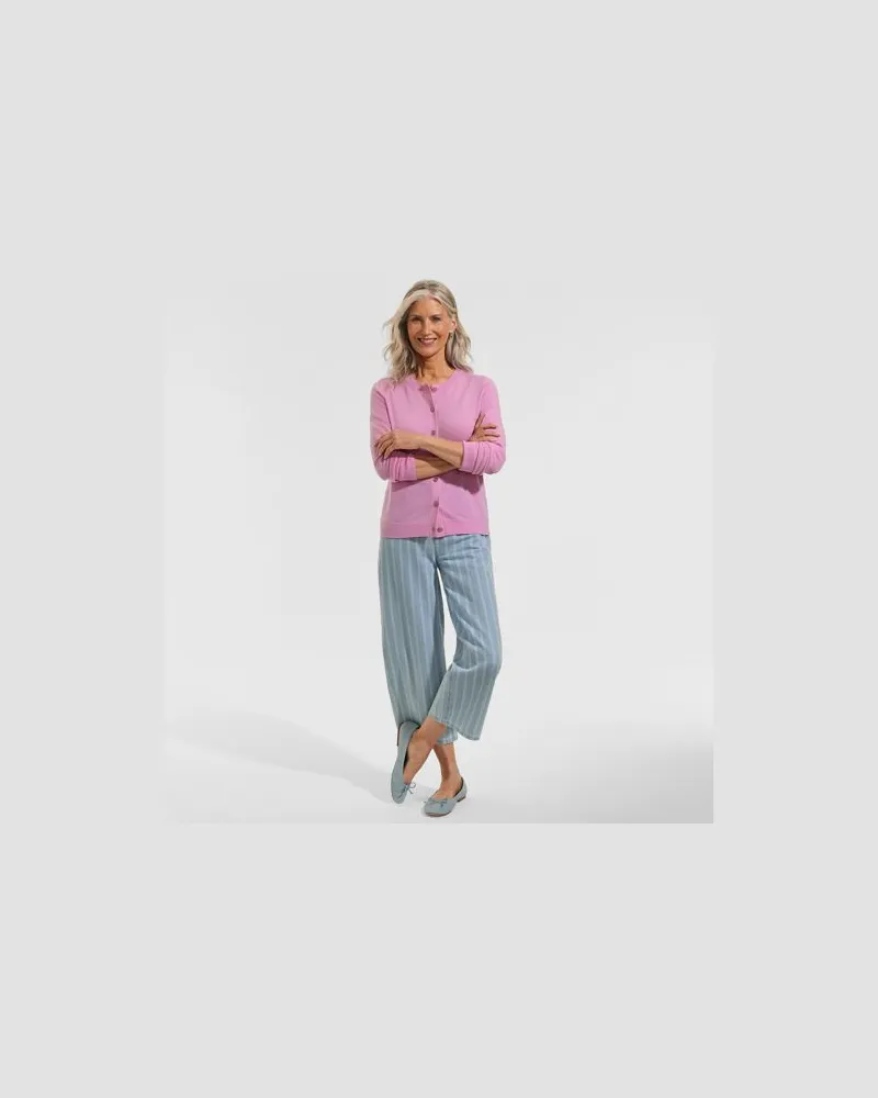 Lands' End Merino-Cardigan, Damen, Größe regular, Pink, by Pink