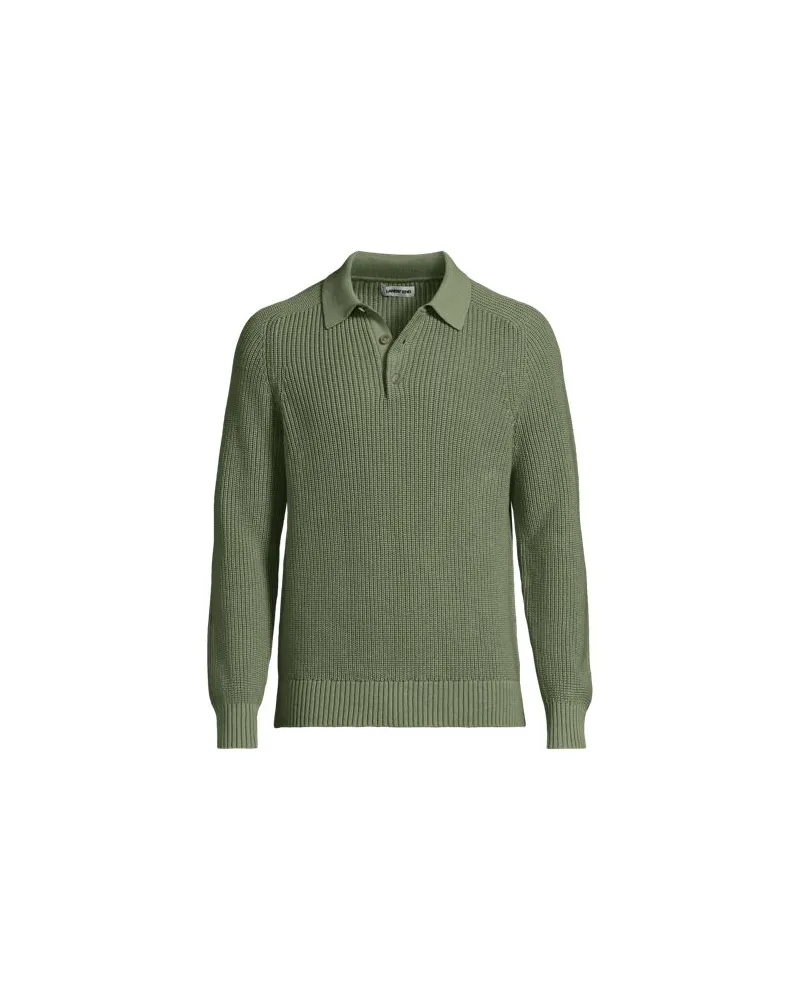 Lands' End Polopullover Drifter, Herren, Größe:52-54 regular, Grün, Baumwolle, by Grün
