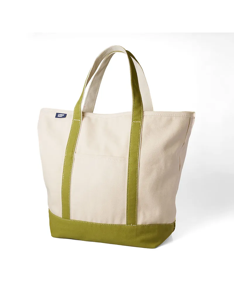 Lands' End Große Canvastasche mit Reißverschluss, Damen, Größe:null regular, Weiß, Baumwolle, by Weiß