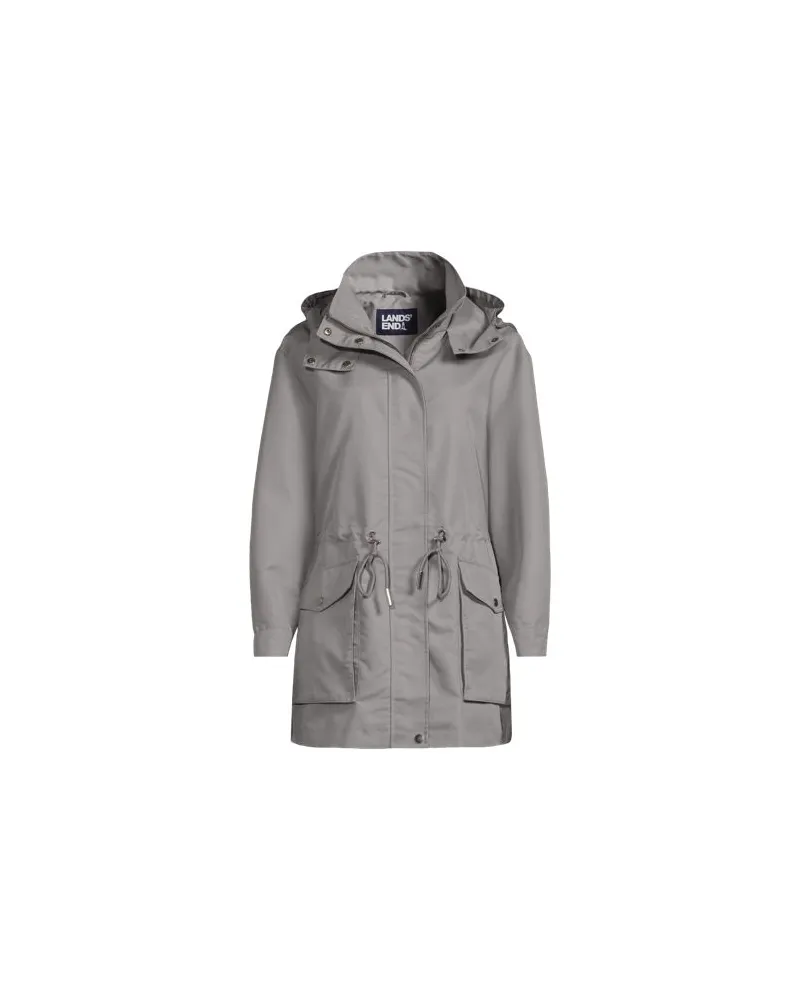 Lands' End Wasserabweisende Soft Touch Jacke aus Baumwollmix, Damen, Größe:44-46 regular, Grün, by Grün