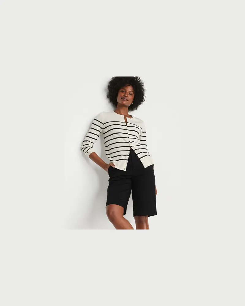 Lands' End Chino-Bermudas, Damen, Größe regular, Schwarz, Elasthan/Baumwoll-Mischung, by Schwarz