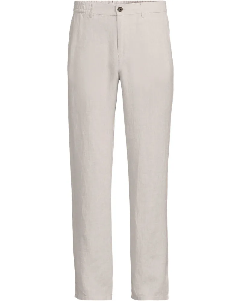 Lands' End Premium Reinleinen-Hose, Herren, Größe regular, Beige, Leinen, by Beige