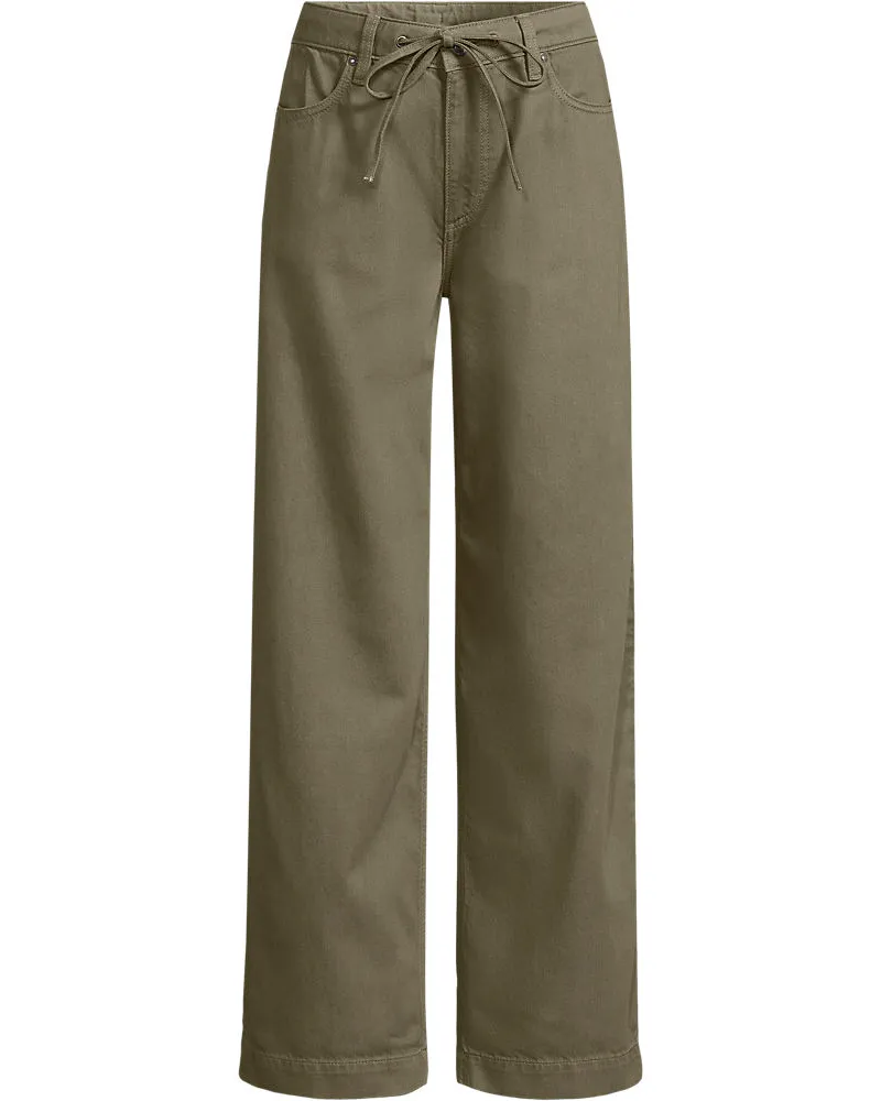 Lands' End Soft Comfort weite Jeans im Leinenmix, Damen, Größe petite, Grün, by Grün