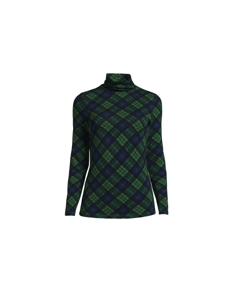 Lands' End Rollkragenshirt aus Baumwoll/Modalmix, Damen, Größe:44-46 regular, Grün, Baumwolle/Elasthan/Baumwolle Modal, by Grün