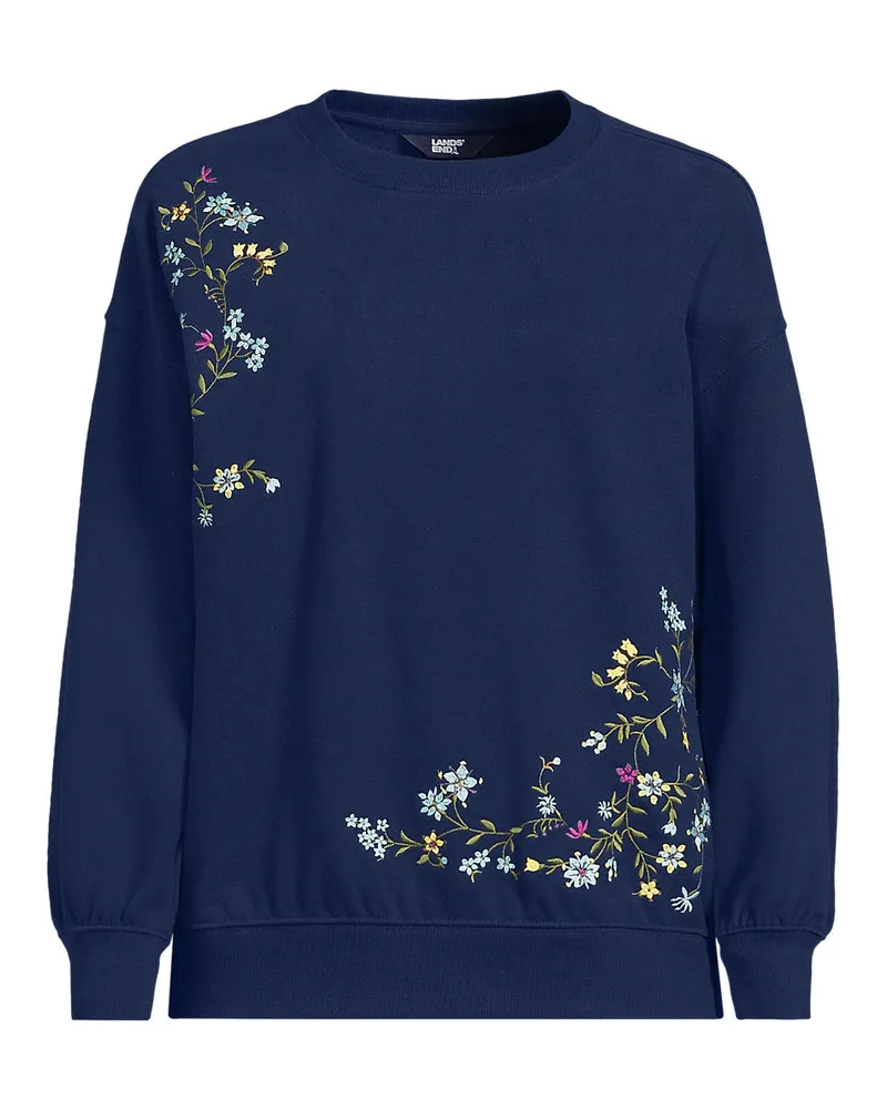 Lands' End Sweatshirt SERIOUS SWEATS, Damen, Größe plus, Blau, Elasthan/Baumwoll-Mischung/Polyester-Mischung, by Blau