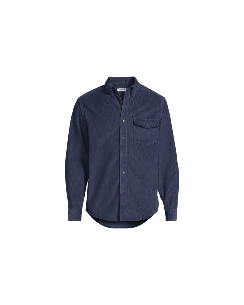Lands' End Breitcord-Hemd, Herren, Größe:56-58 regular, Blau, Baumwolle, by Blau