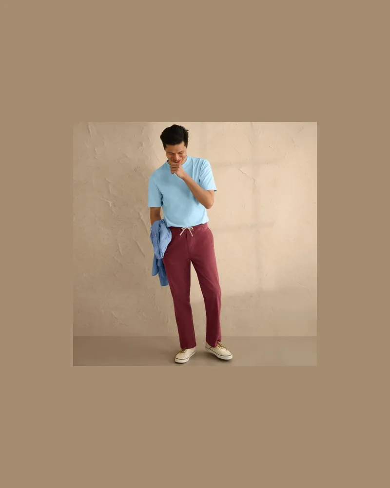 Lands' End Entspannte Schlupfbund-Hose, Herren, Größe regular, Braun, Elasthan/Baumwoll-Mischung, by Braun