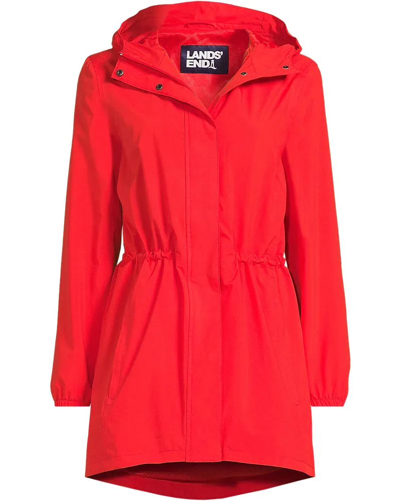 Lands' End Wasserdichte Regenjacke SQUALL mit Packfach, Damen, Größe regular, Rot, Polyester, by Rot