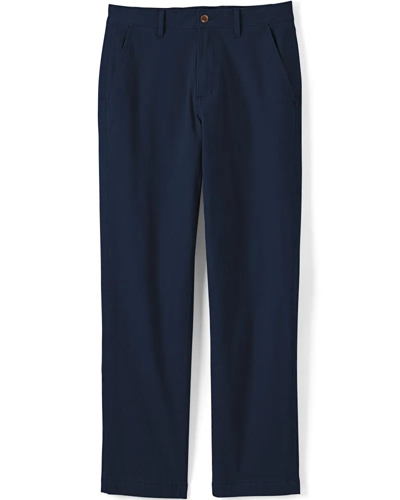 Lands' End Flanellgefütterte Chinohose mit Komfortbund, Classic Fit, Herren, Größe regular, Blau, Baumwoll-Mischung, by Blau