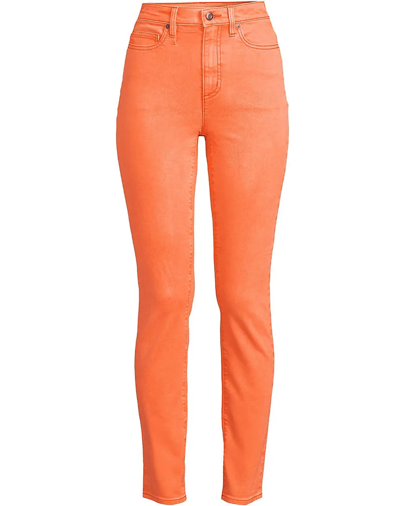 Lands' End Slim Fit Stretch-Jeans High Waist, Damen, Größe plus, Orange, Elasthan/Baumwoll-Mischung/Polyester-Mischung, by Orange