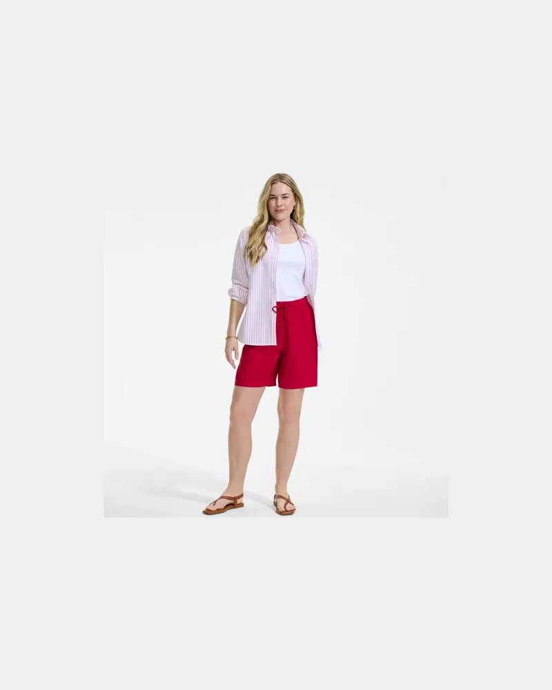 Lands' End Schlupfshorts Ready to Go mit Bändchenzug, Damen, Größe regular, Rot, Nylon/Viskose, by Rot