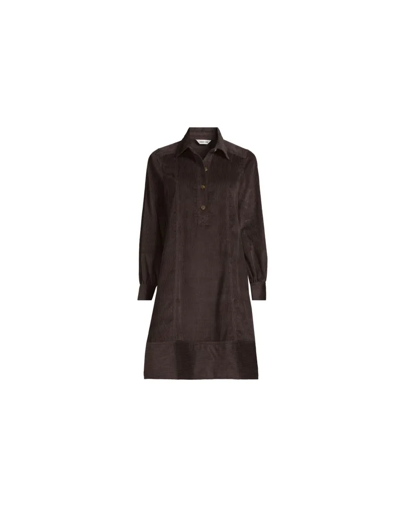 Lands' End Breitcord-Hemdkleid, Damen, Größe:44-46 regular, Braun, Baumwolle, by Braun