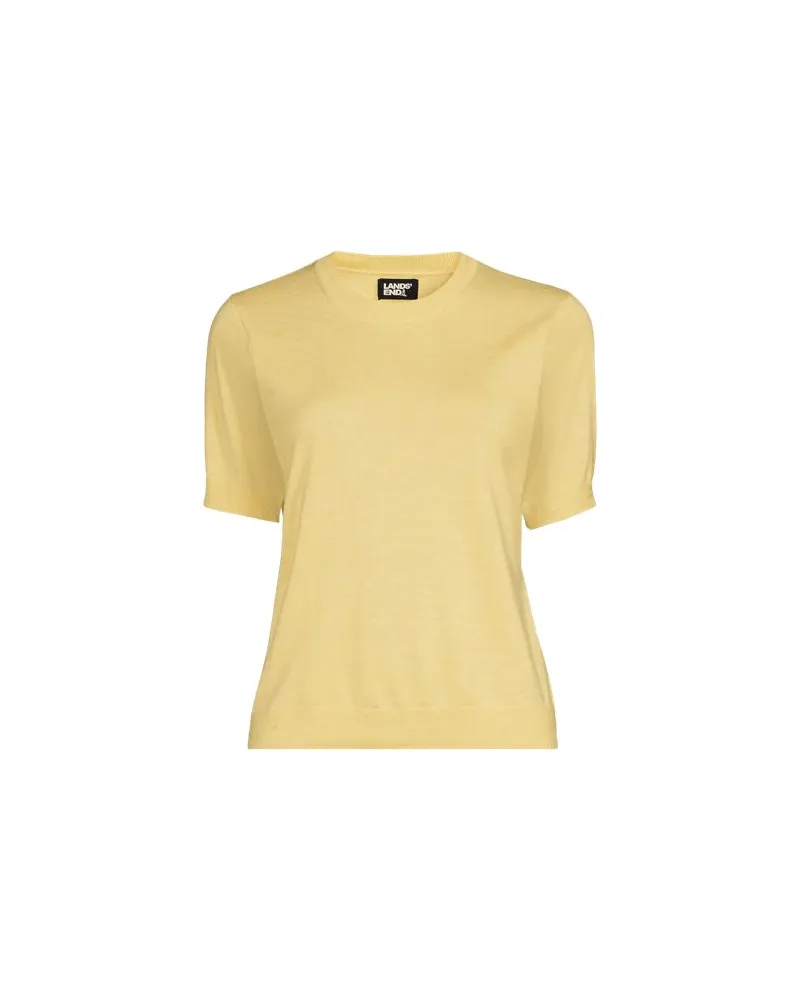 Lands' End Merinopullover mit kurzen Ärmeln, Damen, Größe regular, Sonstige, Wolle, by Sonstige