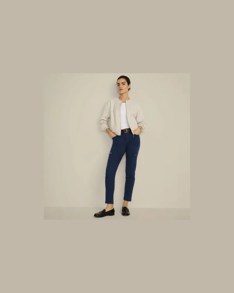 Lands' End Utility-Cargojeans, Damen, Größe petite, Blau, Baumwoll-Mischung, by Blau