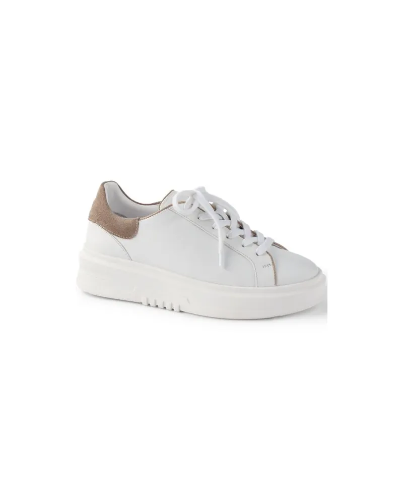 Lands' End Plateau-Sneakers aus Leder, Damen, Größe regular, Weiß, Leder, by Weiß