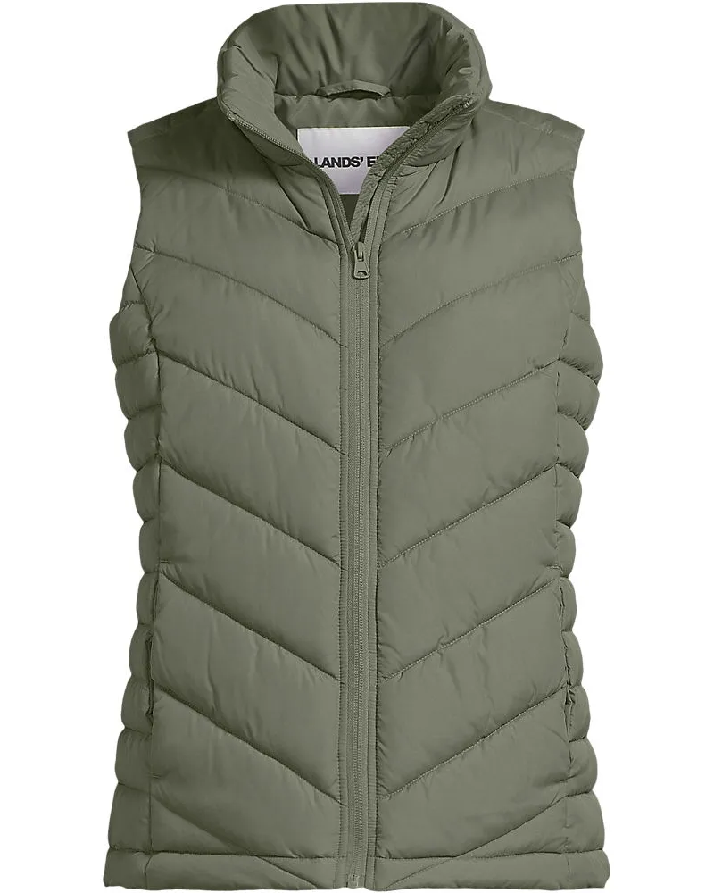 Lands' End Isolierte FeatherFreeâ„¢ Steppweste, Damen, GrÃ¶ÃŸe plus, GrÃ¼n, Polyester, by Grã¼n