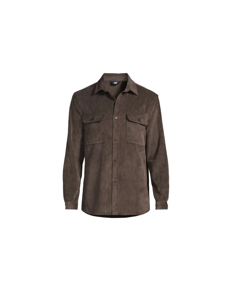 Lands' End Cord-Hemd, Herren, Größe:44-46 regular, Braun, by Braun