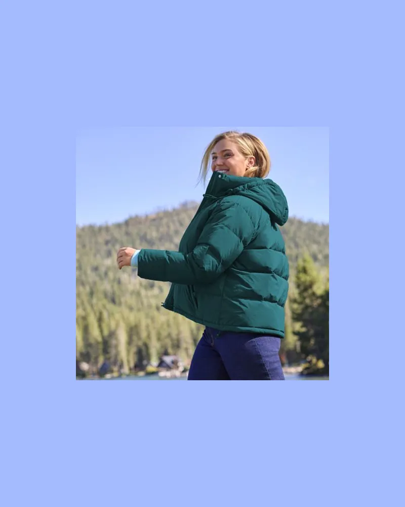 Lands' End Wasserabweisende Daunenjacke, Damen, Größe:40-42 regular, Blau, Nylon, by Blau
