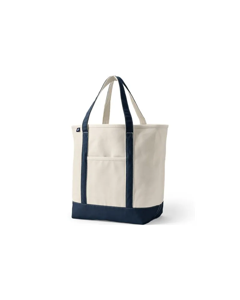 Lands' End Große offene Canvas-Tasche, Damen, Größe:null regular, Weiß, Baumwolle, by Weiß
