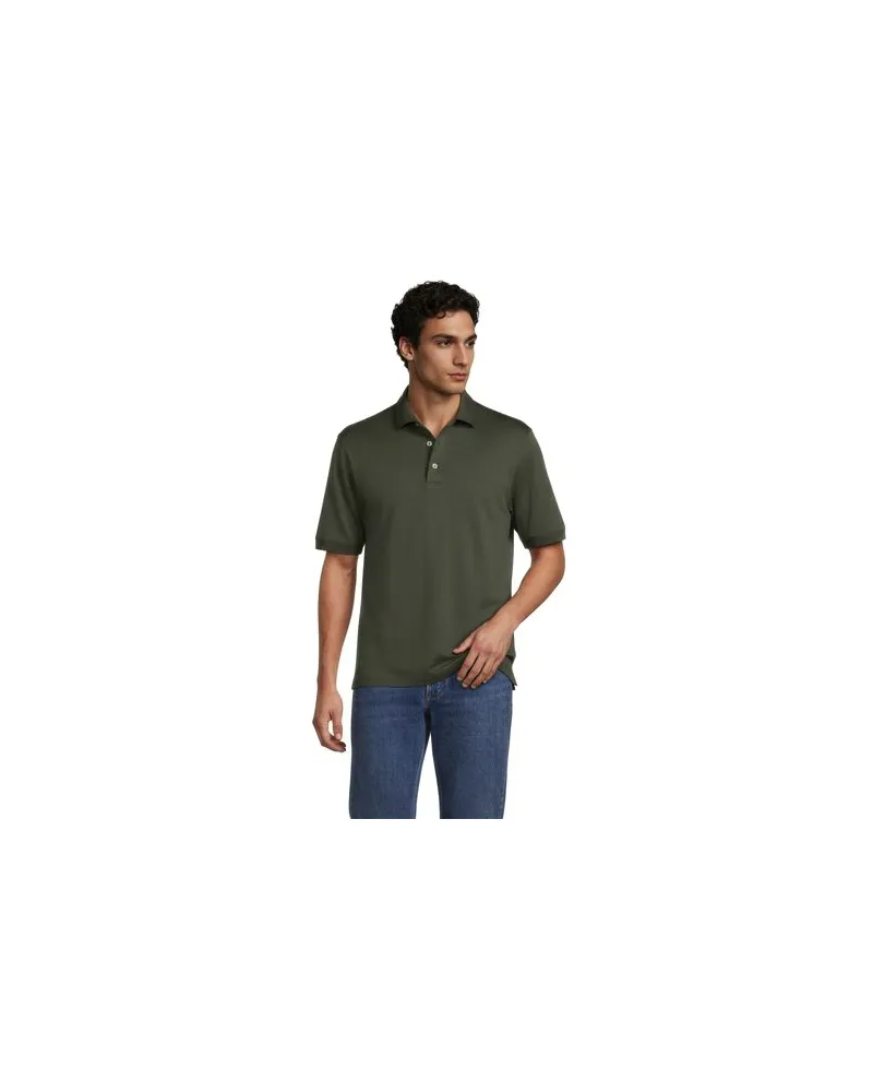 Lands' End Supima Kurzarm-Polo, Classic Fit, Herren, Größe:60 tall, Grün, Baumwolle, by Grün