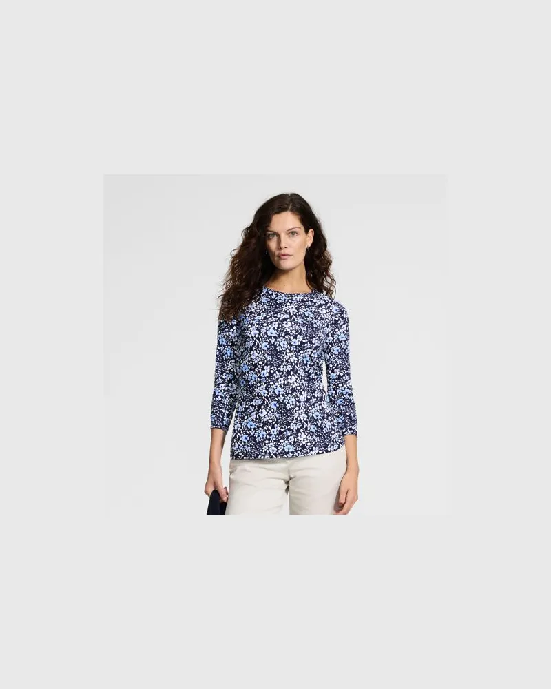 Lands' End Schnelltrocknendes UPF 50 Sonnenschutz-Gartenshirt, Damen, Größe regular, Blau, Nylon-Mischung, by Blau