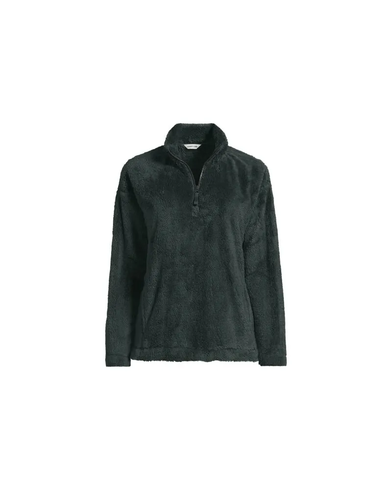 Lands' End Plüschfleece-Pullover, Damen, Größe plus, Grün, Polyester, by Grün