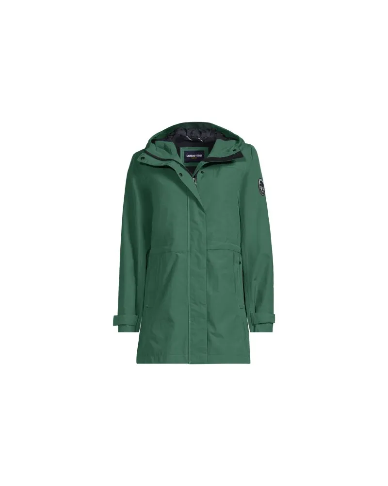 Lands' End Squall Regenmantel, Damen, Größe regular, Grün, Nylon, by Grün