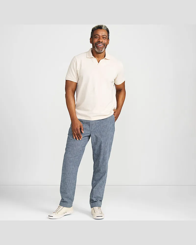 Lands' End Schlupfbund-Chino, Herren, Größe regular, Blau, Baumwolle/Leinen, by Blau
