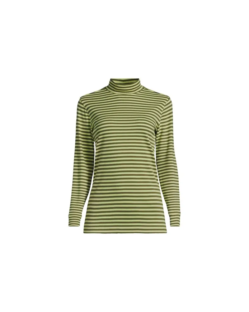 Lands' End Stehkragen-Shirt, Damen, Größe plus, Grün, Baumwolle, by Grün