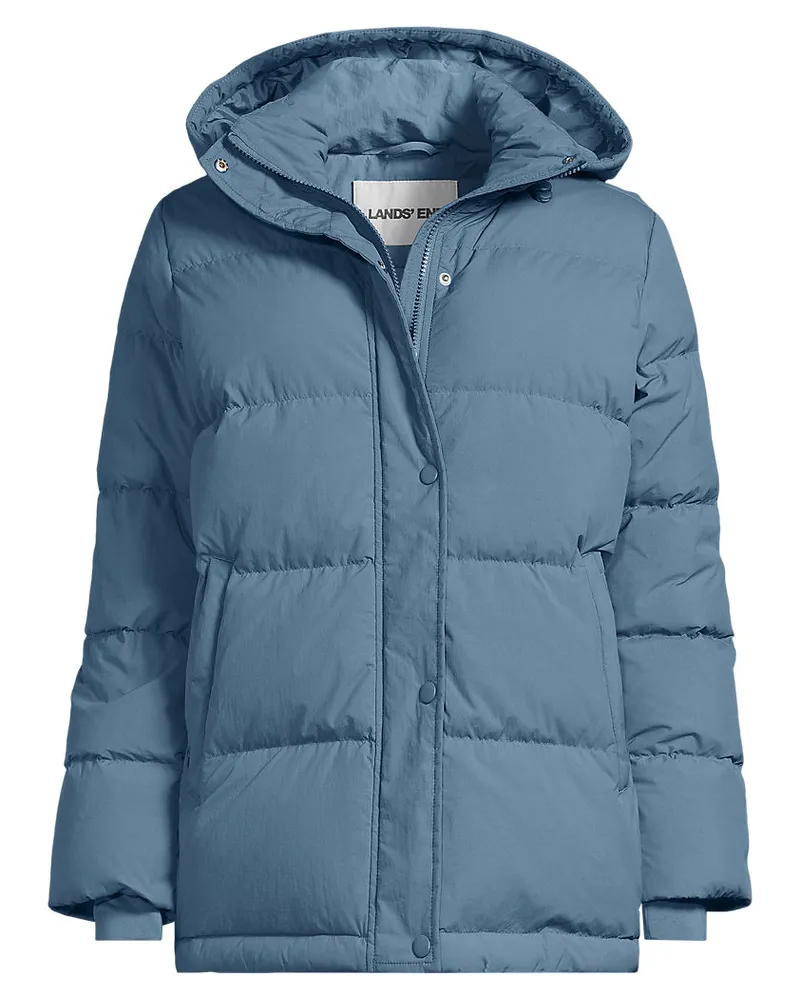 Lands' End Wasserabweisende Daunenjacke, Damen, Größe regular, Blau, Nylon, by Blau