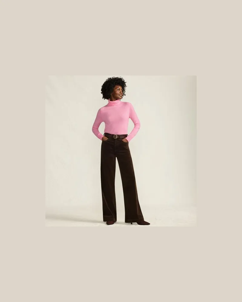 Lands' End Rollkragen-Pullover aus Kaschmir, Damen, Größe regular, Pink, Kaschmir, by Pink