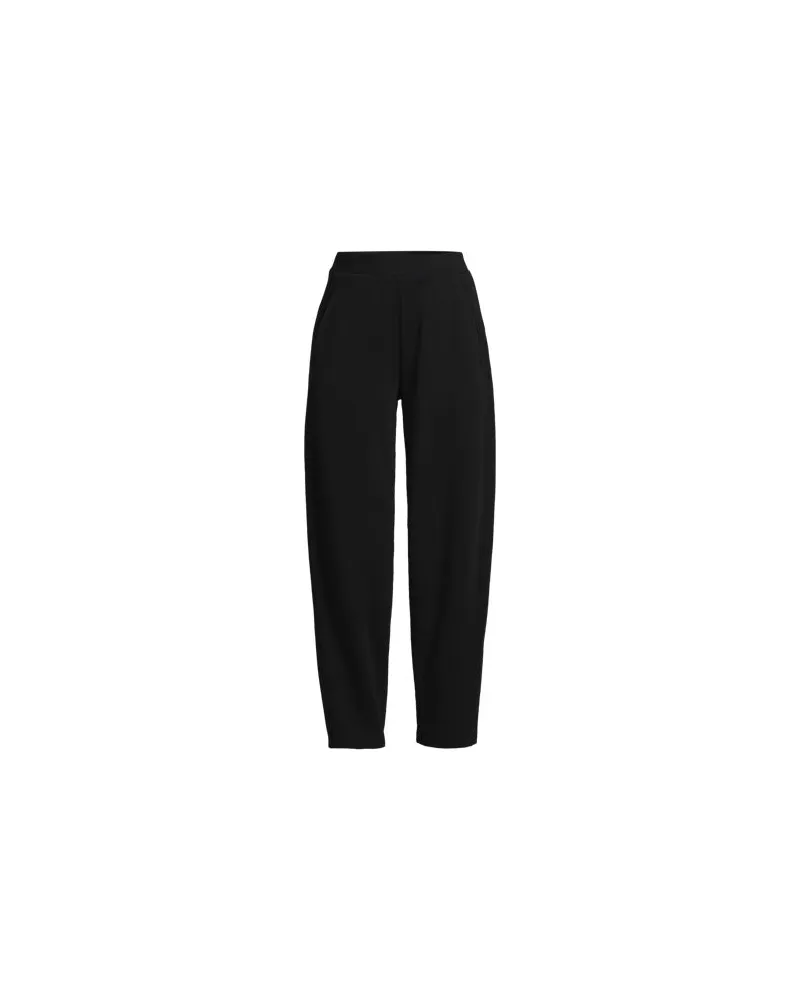 Lands' End Sport Knit Barrel-Hose High Waist, Damen, Größe regular, Schwarz, Baumwolle, by Schwarz