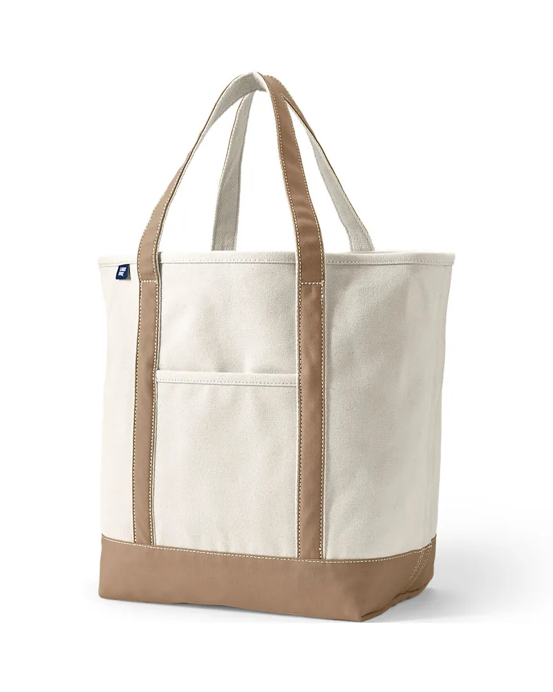 Lands' End Große offene Canvas-Tasche, Damen, Größe:null regular, Braun, Baumwolle, by Braun