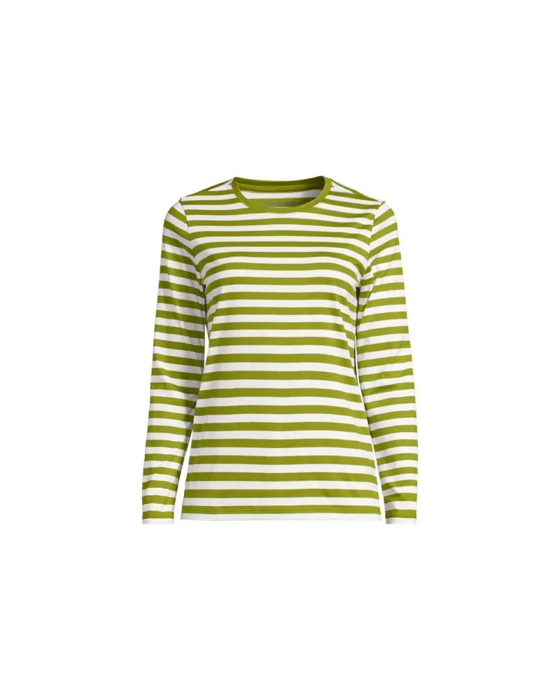 Lands' End Supima-Shirt, Langarm, Damen, Größe:32-34 petite, Grün, Baumwolle, by Grün