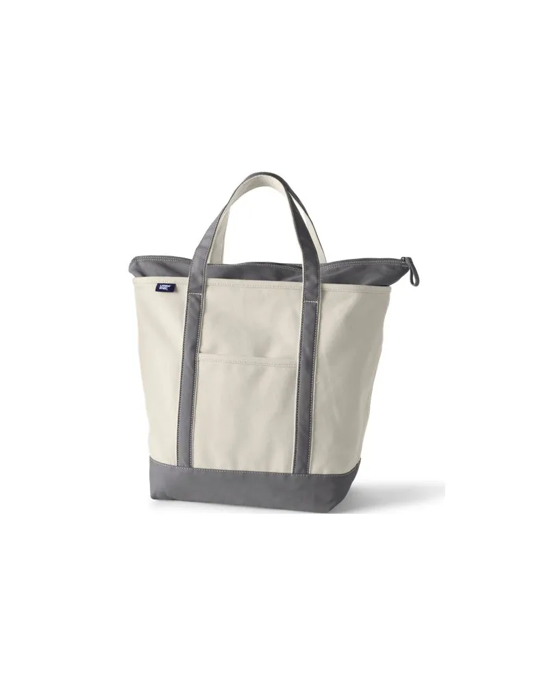 Lands' End Große Canvastasche mit Reißverschluss, Damen, Größe:null regular, Weiß, Baumwolle, by Weiß