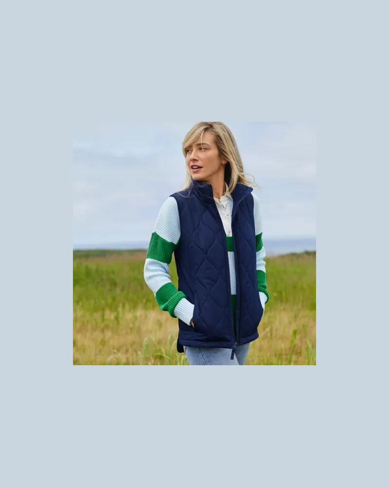 Lands' End Isolierte Steppweste FeatherFree, Damen, Größe plus, Blau, Polyester, by Blau