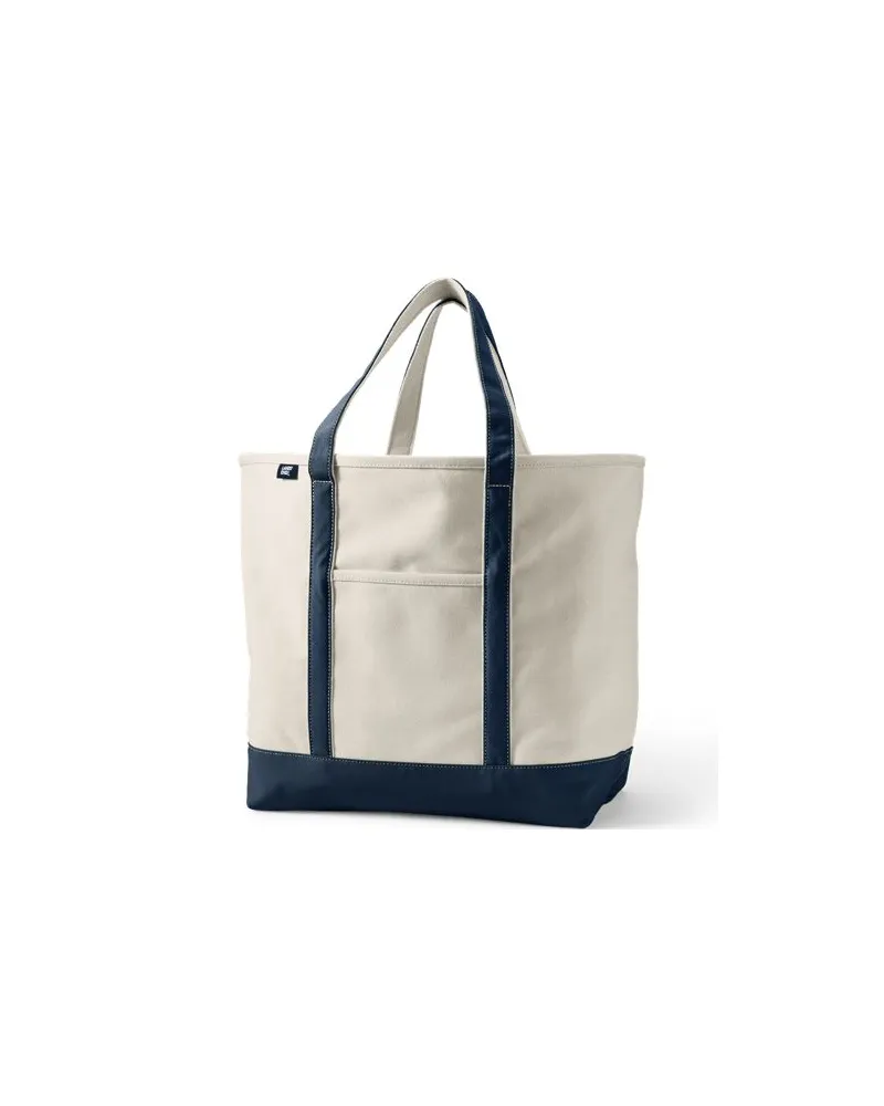 Lands' End Extragroße offene Canvas-Tasche, Damen, Größe:null regular, Weiß, Baumwolle, by Weiß