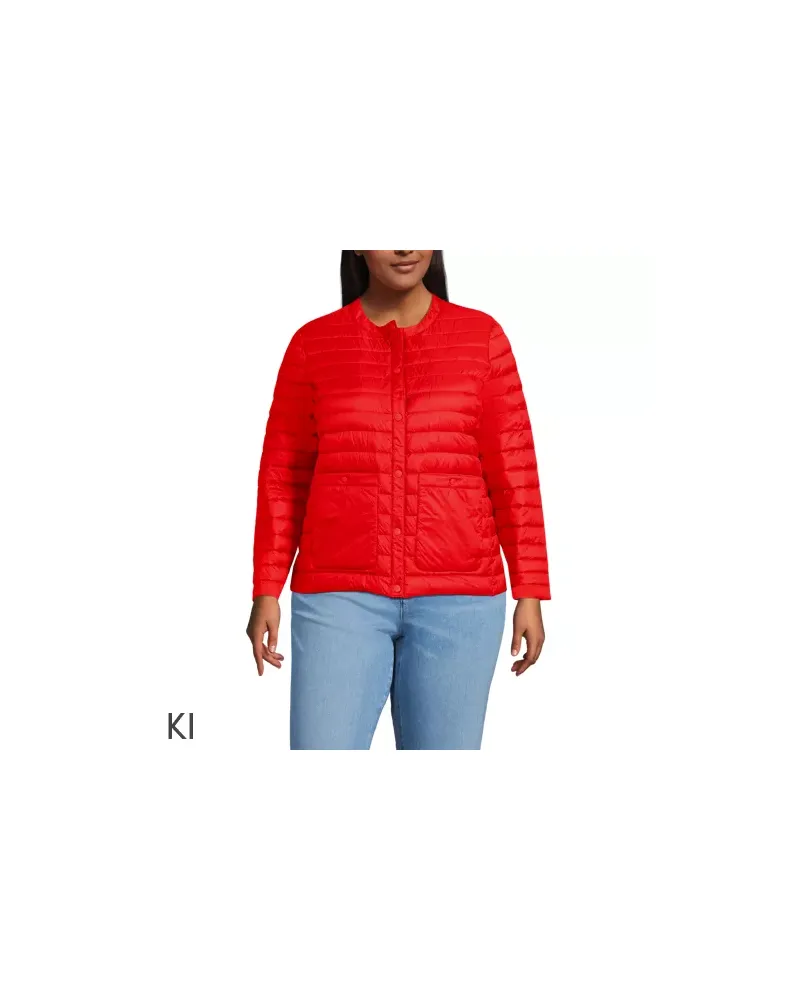 Lands' End Daunenjacke WANDERWEIGHT Verstaubar Ultraleicht, Damen, Größe plus, Orange, Nylon, by Orange