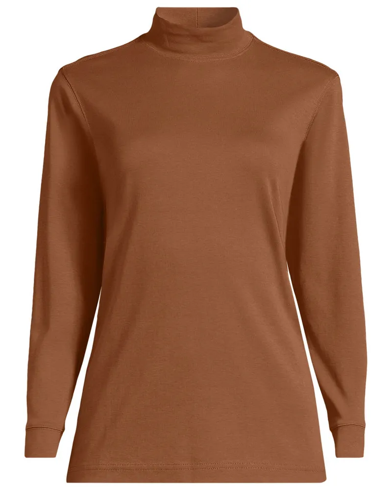 Lands' End Stehkragen-Shirt, Damen, Größe petite, Orange, Baumwolle, by Orange