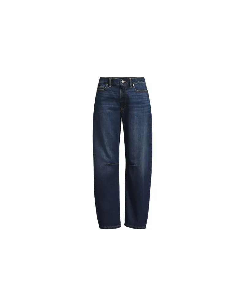 Lands' End Soft Denim Relaxte Barrel-Jeans Mid Waist, Damen, Größe plus, Blau, by Blau