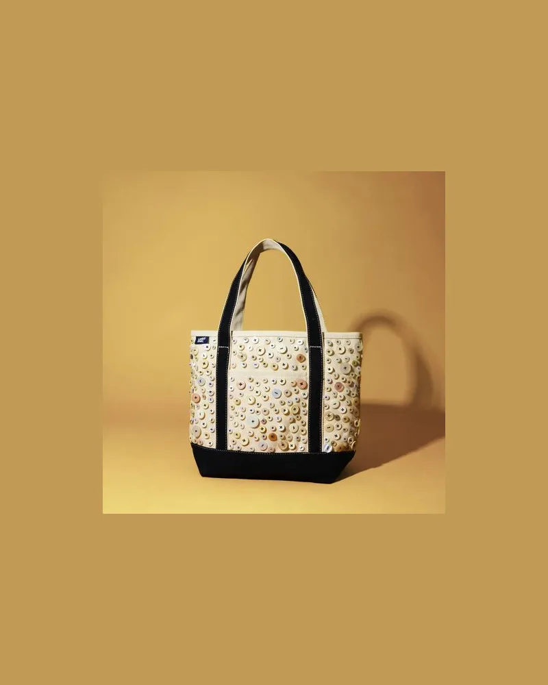Lands' End Asish Knopf-Shoppertasche, Damen, Größe:null regular, Weiß, by Weiß