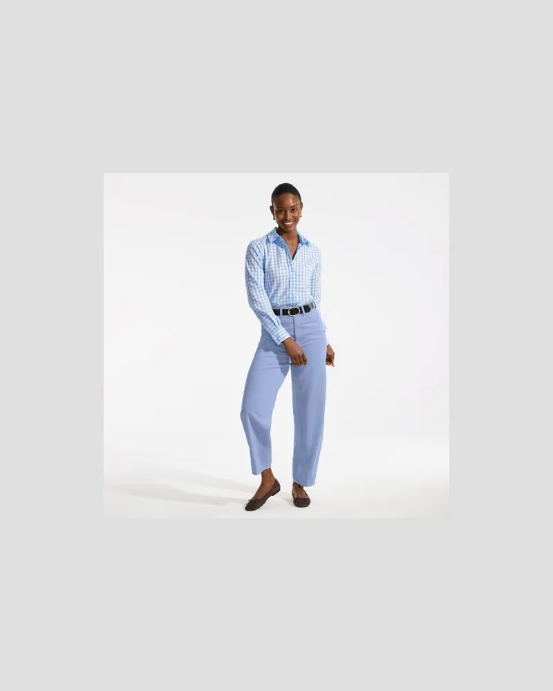 Lands' End Barrel-Feincordhose High Waist, Damen, Größe regular, Blau, Baumwolle, by Blau